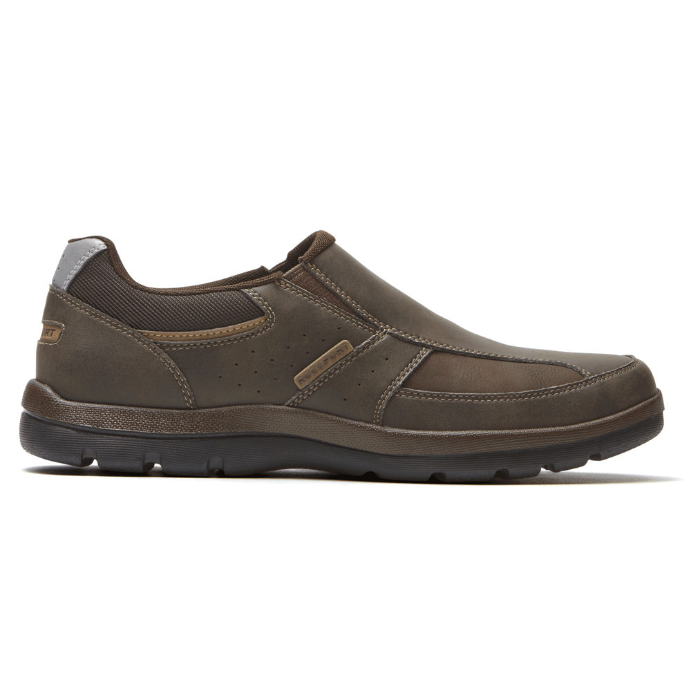 Rockport Mens Slip-On Brown - Get Your Kicks - UK 263-TCDAWQ